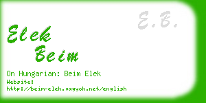 elek beim business card